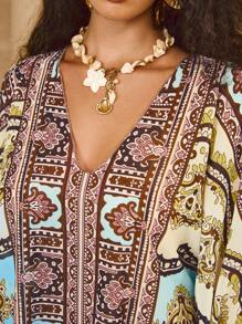 Swim Shayni 女士优雅度假复古印花雪纺罩衫 - 彩色 - 查看 9