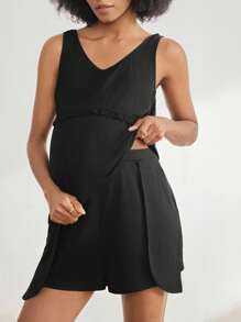 BloomMama Maternity Short Pant Bottom,Fashion Loungewear Sleepwear Pajama - Black - View 5