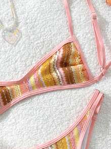 Swim Vcay Women 2pcs/Set Casual Vacation Beach Party Bikini Swimwear For Summer - Multicolor - View 5