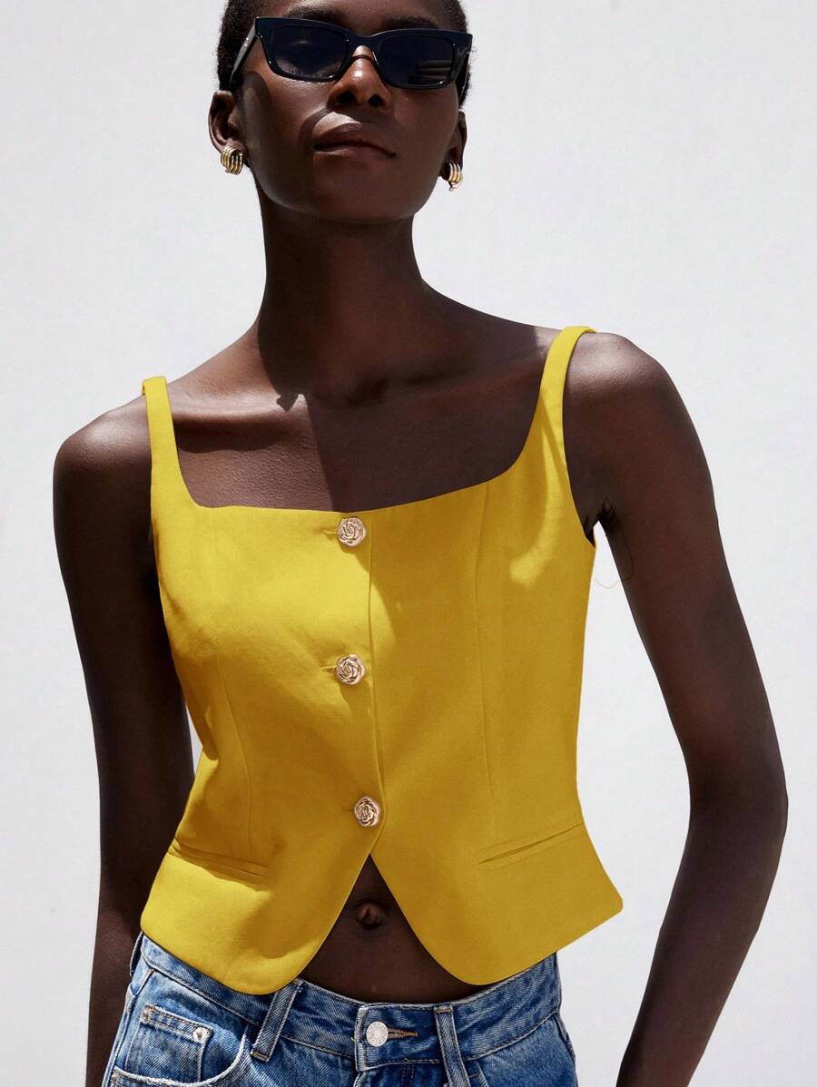 Aveloria Modichic 法式优雅无袖修身U领女士通勤背心