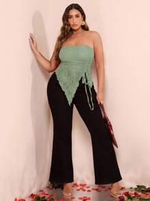 SHEIN BAE Áo ba lỗ & áo ba lỗ cỡ lớn, áo ba lỗ ren bất đối xứng, thích hợp cho ngày lễ tình nhân, mùa hè, sinh nhật, ngày lễ tình nhân cỡ lớn, áo gợi cảm cỡ lớn, áo cong, trang trọng, cong, tiệc tùng, đỏ tía, nâu đỏ, anh đào, áo, bó sát, áo phông trơn, áo cơ bản của phụ nữ, váy phụ nữ phương Tây, áo sơ mi mùa hè, áo mùa hè, áo bó, lễ Phục sinh, quần áo mùa xuân, lễ Phục sinh, lễ hội hóa trang, mùa xuân/hè, áo gợi cảm, áo trở lại trường, áo bất đối xứng - Màu xanh Bạc hà - Xem 5
