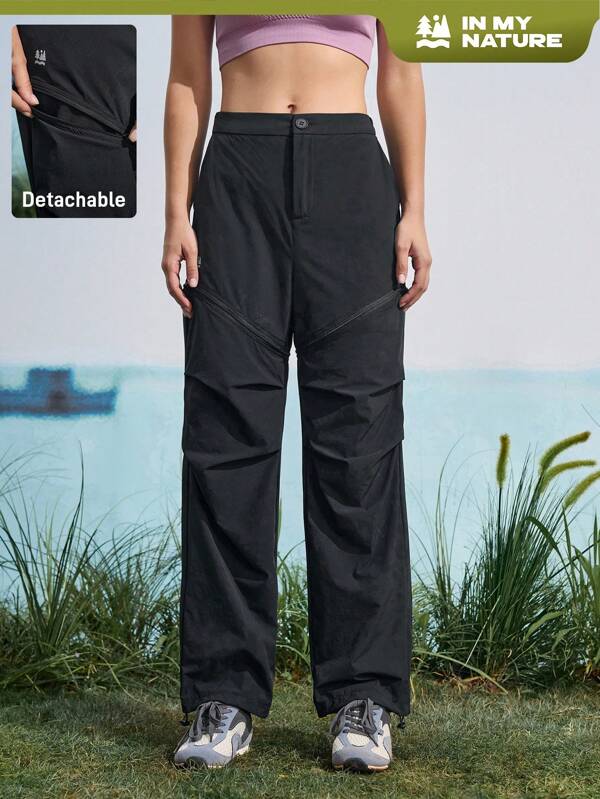 In My Nature Pantalones de senderismo rectos con pliegues de unicolor para mujeres
