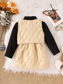 2pcs Young Girls Casual Ribbed  Outfit, Autumn/Winter