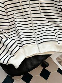 GlowEve Nueva sudadera con capucha versátil y de moda con rayas de contraste, sudadera de otoño - Multicolor - Ver 7