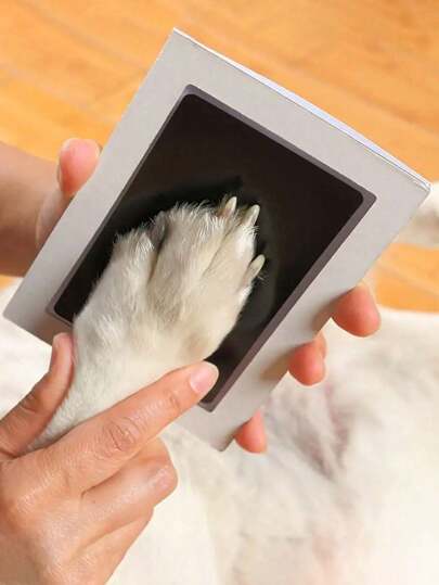 1pc Personalized Pet Paw Print Kit: Halloween, Eid Al Adha, Thanksgiving, Christmas Footprint Gift Set With Lnk Pad And Cards