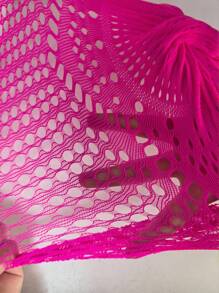 Swim SXY Vestido Camisole Tipo Cobertura em Tricô Aberto de Cor Sólida, Estilo de Férias na Praia para Mulheres