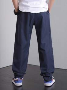 Pantalones casuales azules para niños preadolescentes, cómodos, de moda, versátiles, de tela suave, adecuados para uso diario, la escuela, salidas, actividades al aire libre, para todas las estaciones