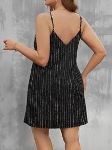 INAWLY Váy dây mảnh kẻ sọc rộng rãi cỡ lớn, mùa hè - Nhiều màu - Xem 2