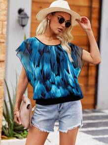 SHEIN LUNE Áo thun in sợi lưới Spandex 40D mùa hè mới 2025 - Nhiều màu - Xem 4