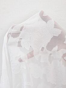 EMERY ROSE Blusa casual de mujer talla grande con estampado de peonía, semitransparente y con bajo asimétrico, para verano