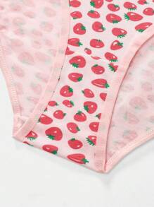 4pcs Cotton Fruit Print Cute Rural Style Comfortable Underwear For Teenagers Girls - Multicolor - View 3