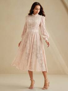 Anewsta 春夏季女士优雅时尚串珠长裙 - 粉色 - 查看 7