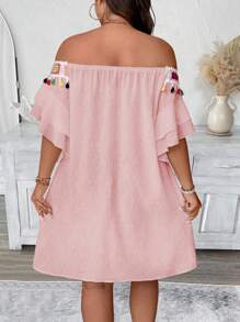 SHEIN Clasi 大码女式提花拼接设计长裙