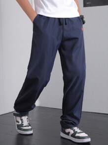 Pantalones casuales azules para niños preadolescentes, cómodos, de moda, versátiles, de tela suave, adecuados para uso diario, la escuela, salidas, actividades al aire libre, para todas las estaciones