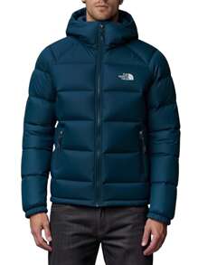 Męska kurtka sportowa M Hydrenalite Down Winter Hoodie Warm Outdoor - Midnight Petrol NF0A5GIE1NO1 - Turkus - Zobacz 1