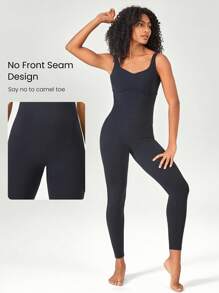 GLOWMODE 24" FeatherFit™ Sweetheart Open U-Back Jumpsuit Bodysuit Low Impact Yoga Daily