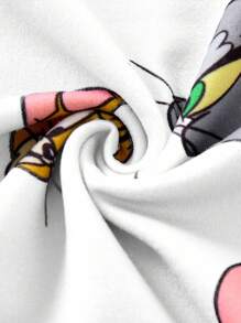 TOM & JERRY X SHEIN 男童卡通印花长袖上衣和舒适长裤睡衣套装，春秋季