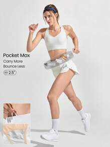 GLOWMODE Shorts para correr de 2.5" VitalSwift Pocket Max de secado rápido y ultraligeros, con estilo de canguro, múltiples bolsillos, cintura alta, cordón ajustable en la cintura, con ropa interior integrada anti-olor para entrenamiento y ejercicio