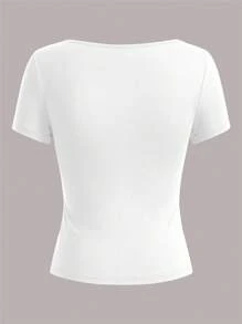 SHEIN EZwear 3 件装女士短袖短款紧身休闲 T 恤，夏季