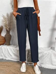 Calvaya Women's Solid Color Simple Everyday Long Pants