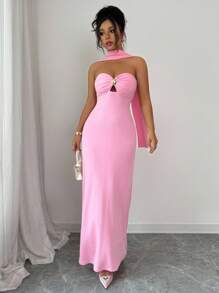 Rafferiza Women's Elegant Metal Decor Dress, Summer