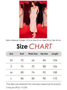 SHEIN MOD Women's Pearl Embellished Fish Tail Dress - Apricot - View 8