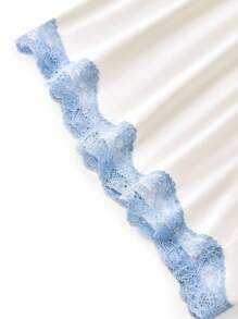 LUVLETTE Damen sexy seidiges Satin luxuriöses Spitzenbesatz Kurzarm Knopf-Oberteil & Shorts luftige Loungewear Pyjama Set Lingerie Braut Wäsche & Nachtwäsche