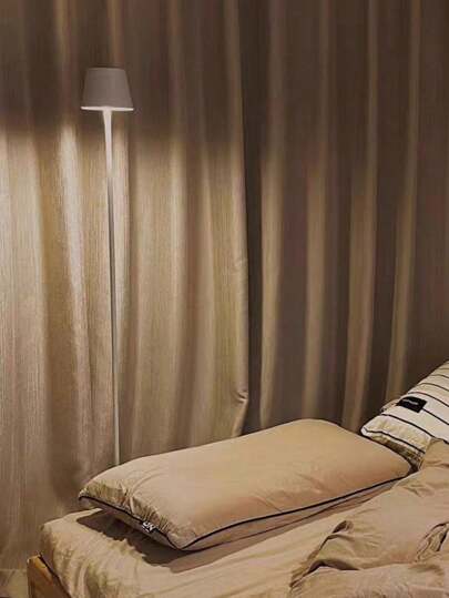 1pc Black/White Metal Floor Lamp, Vintage Simple Pedestal Style Suitable For Living Room, Bedroom, TV Stand, Dining Room, Bedside, Inn, Dimmable Warm Light, Rechargeable, Minimalist Scandinavian Design view 4