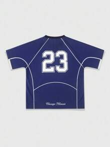 ROMWE MEN Prep 男士休闲字母印花短袖T恤，夏季 - 彩色 - 查看 2