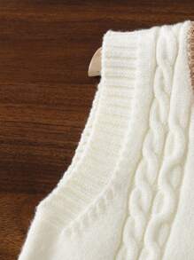 男宝宝毛衣背心，针织休闲正装风格，学院风英伦风，适合外出、上学、旅行、春季、秋季、冬季 - 杏色 - 查看 5