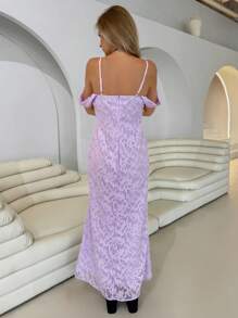 Roylia Rochie de damă Court Ball, cu decupaj și umeri goi, mulată, cu model coadă de pește