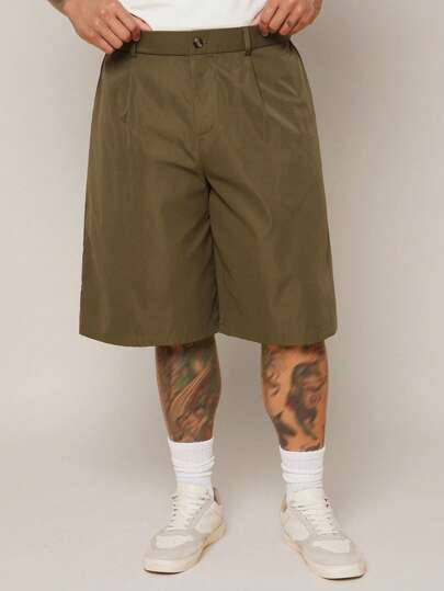 EASEVO Pantalones cortos holgados de talla grande para hombre con rayas verticales azules y blancas, apropiados para el verano