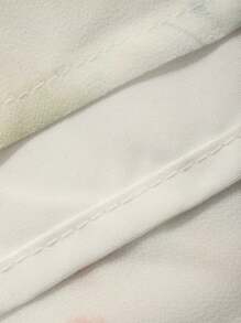 DAZY Damen lang Blümchen Laternärmel Taillenzugband Patchwork Farbblock süßes Boho Urlaubs Kleid