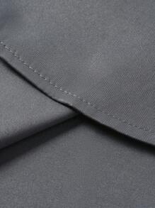 Manfinity Mode Men's Casual Versatile Solid Color Long Sleeve Shirt - Dark Grey - View 3