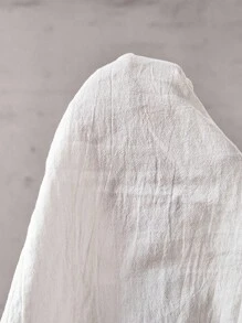 EMERY ROSE Women's Casual Plain Color Button Decor Split Hem Loose Sleeveless Blouse, Summer - White - View 8