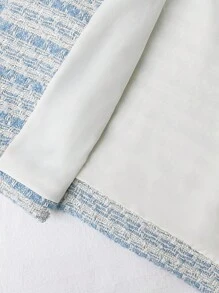 INAWLY Women's Elegant Commuting Daily Button-Up Cropped Jacket Fall Winter Cloth For Women - Blue - View 5