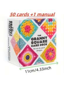 50pcs/Set Crochet Pattern Cards, 50 Cards + 1 Manual, Crochet Teaching Card Set, Can Be Sewn On Clothes, Bags And Other Fabrics, Fashionable And High-Quality Crochet Set