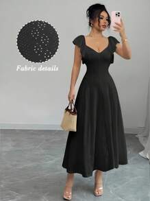 Elenzga Princess Seam A-Line Dress, Elegant Romantic Design, Made Of High Quality Fabric