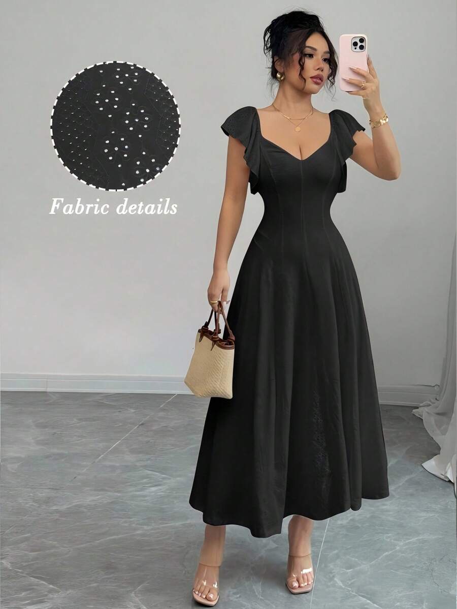 Elenzga Princess Seam A-Line Dress, Elegant Romantic Design, Made Of High Quality Fabric