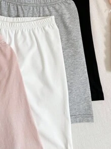 SHEIN Girlism 青少年女孩多件装休闲短款紧身裤/自行车短裤，多种颜色可选 - 彩色 - 查看 6
