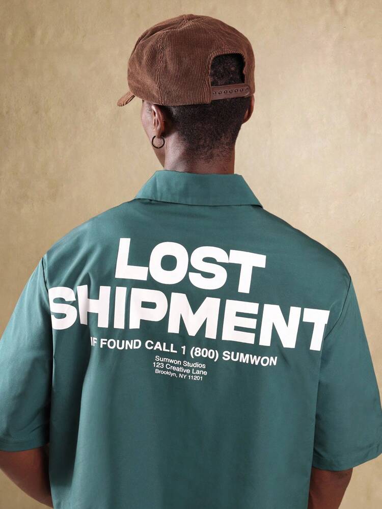 Short Sleeve Loose Fit Button Up Casual Shirt