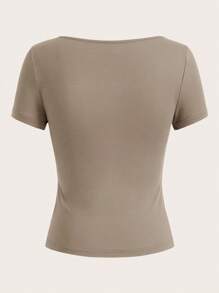 SHEIN EZwear 3 件装女士短袖短款紧身休闲 T 恤，夏季