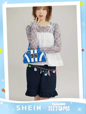FRIFUL Women Denim Ruffle Trim Straight Leg Shorts Denim Shorts
