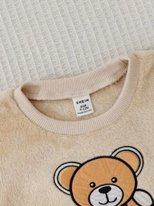 Süßer Rundhals Baby Jungen Plüsch Anzug