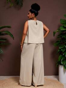 Veslaya 秋冬新品上市，女士秋冬服装，万圣节，大码女士家居服套装 - 卡其色 - 查看 2