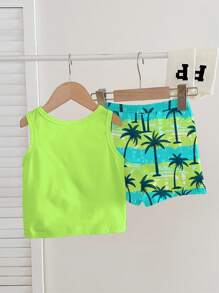 SHEIN Baby Boy Casual Soft&Comfortable Outfit,Suitable For Spring/Summer Beach Boys Swim Suit Set 3t Bathing Surf - Multicolor - View 5