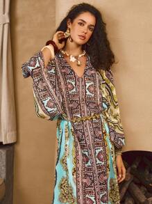 Swim Shayni 女士优雅度假复古印花雪纺罩衫 - 彩色 - 查看 8