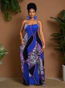 Maweii 大码女式夏季无袖连衣裙 - 藍色 - 查看 5