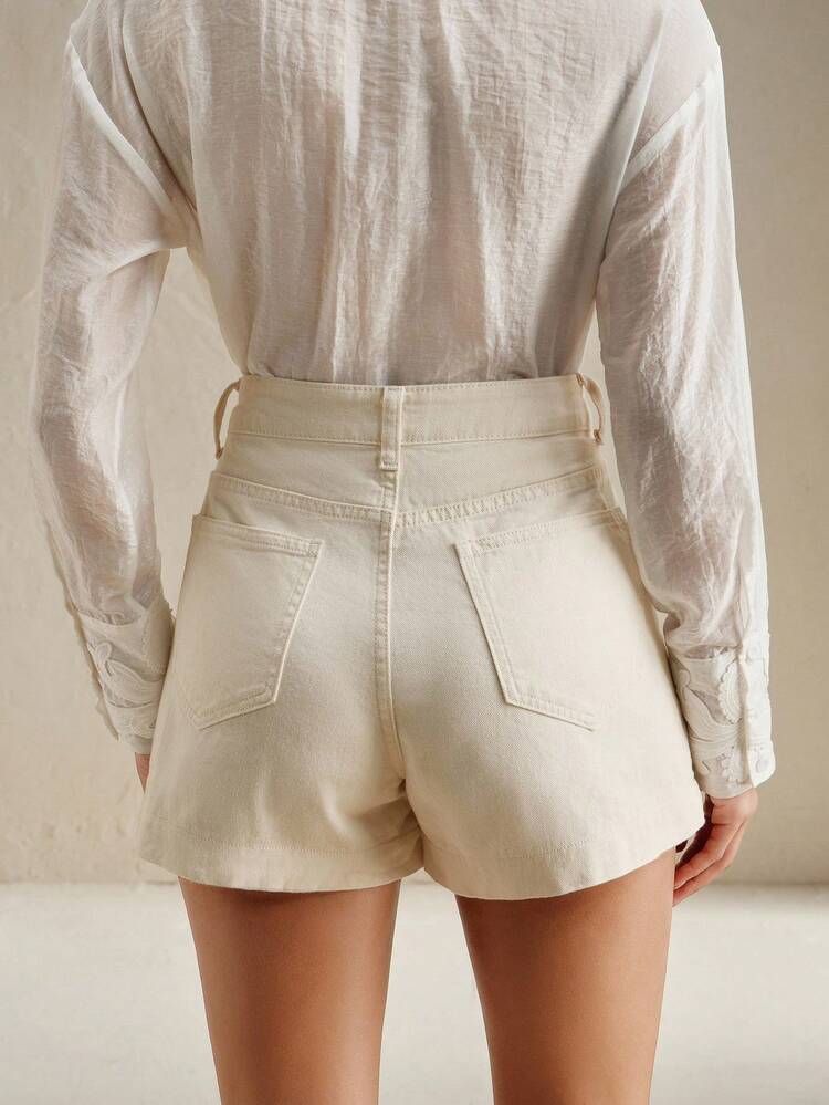 Personalized Embossed Casual Versatile Denim Shorts For Women, Summer