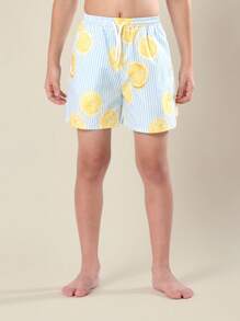 Quần bơi ngắn mùa hè SUMWON, quần bơi đi biển, hồ bơi, in hình chanh, kẻ sọc, có dây rút, quần đi nghỉ mát, đồ bơi đi biển, đồ bơi đi nghỉ mát cho bé trai, đồ bơi thường ngày - Nhiều màu - Xem 2